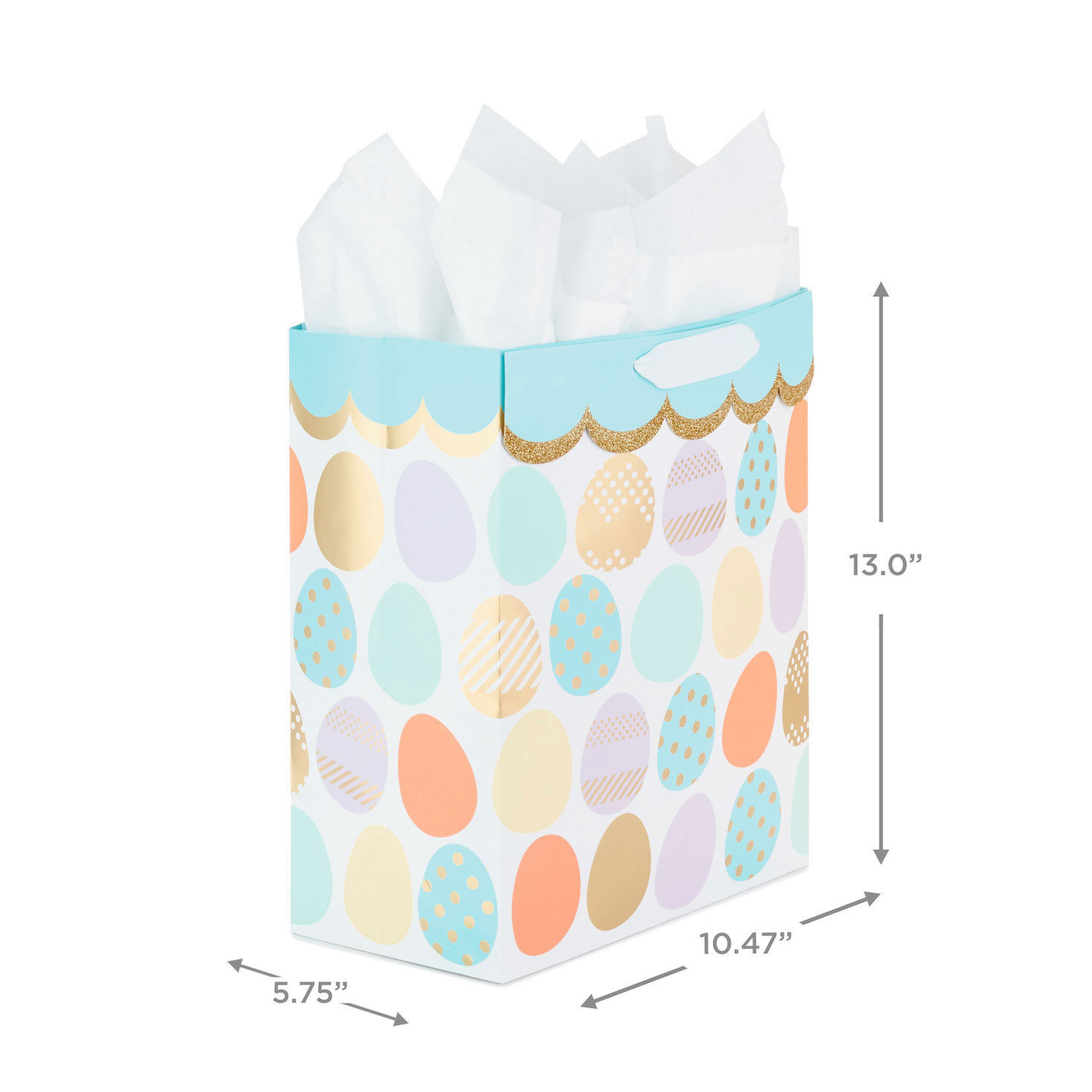 Large Easter Egg Gift Bag With Tissue Paper measurement image number 3