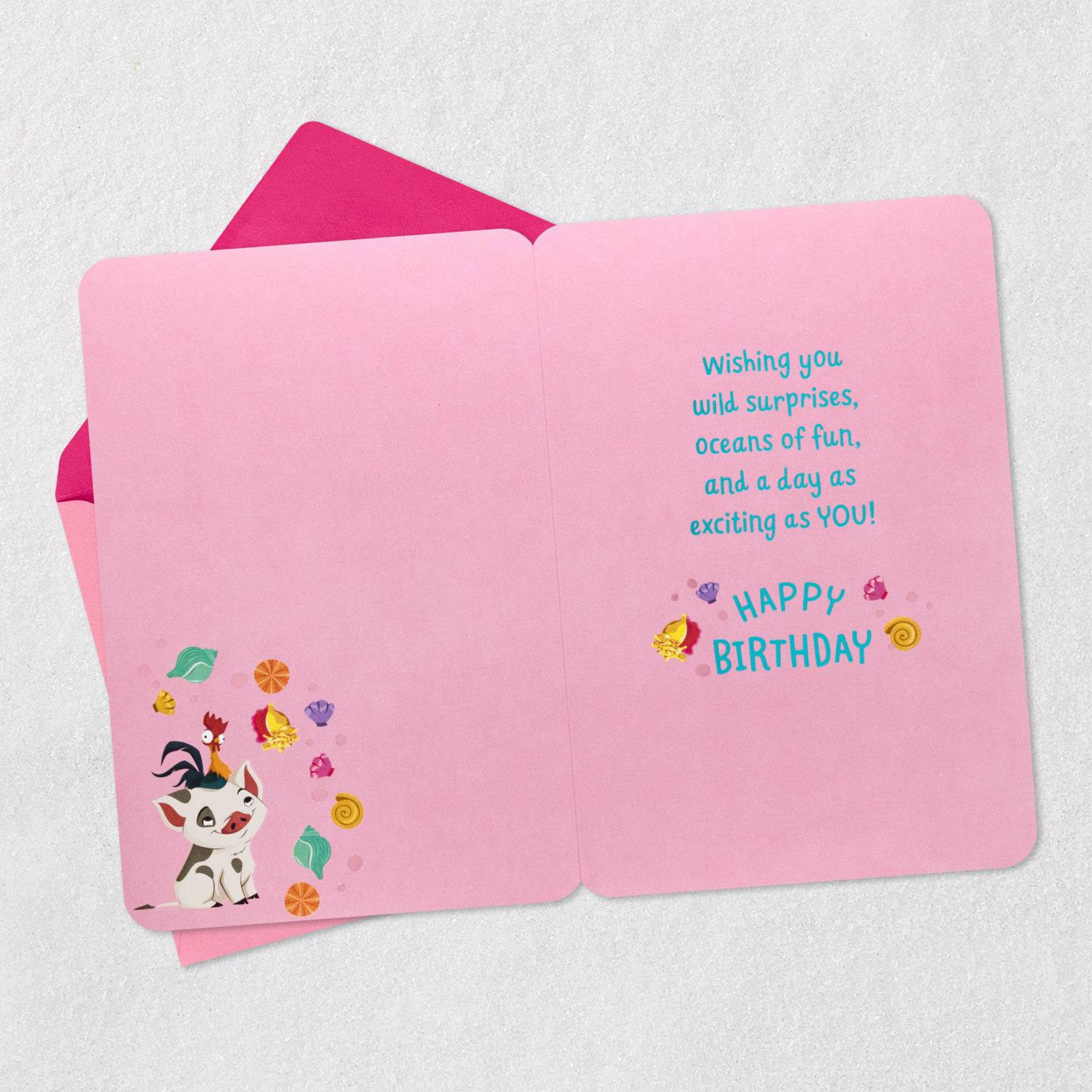 Disney Moana Birthday Card for Kids Open card with envelope image number 3