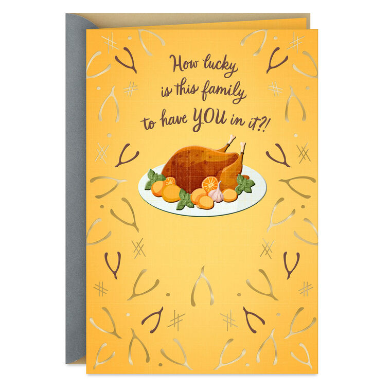 Very Lucky and Thankful Thanksgiving Card for Family