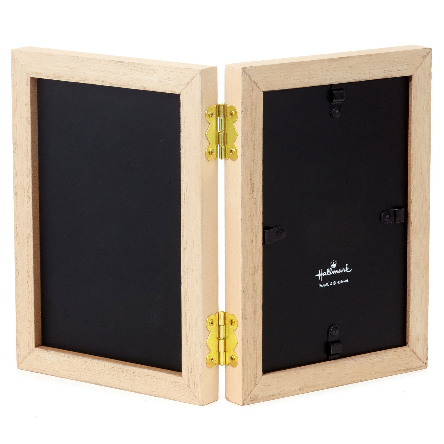 Light Wood 2-Panel 4x6 Vertical Picture Frame back image number 2