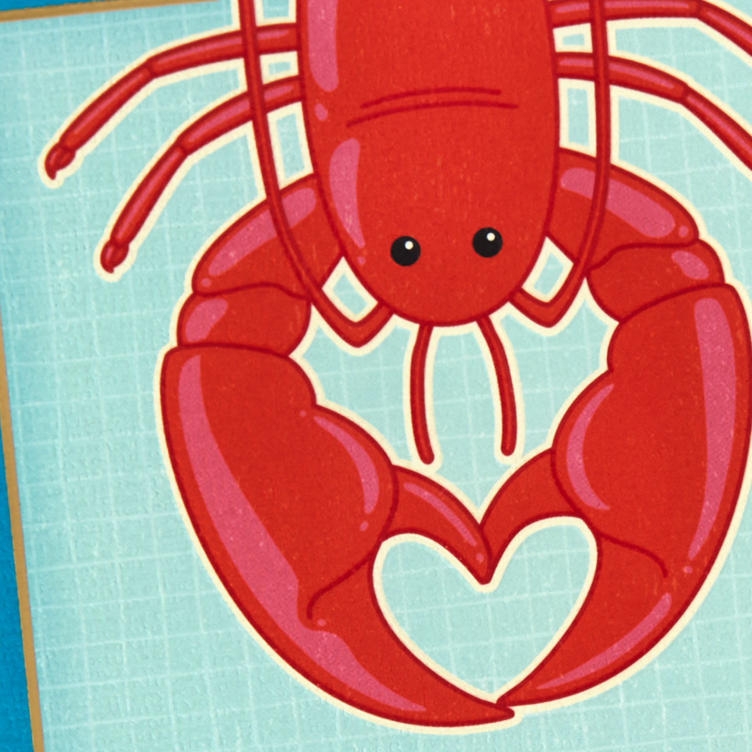 Lobster with Heart Claws on Blue Anniversary Card for Spouse  image number 4