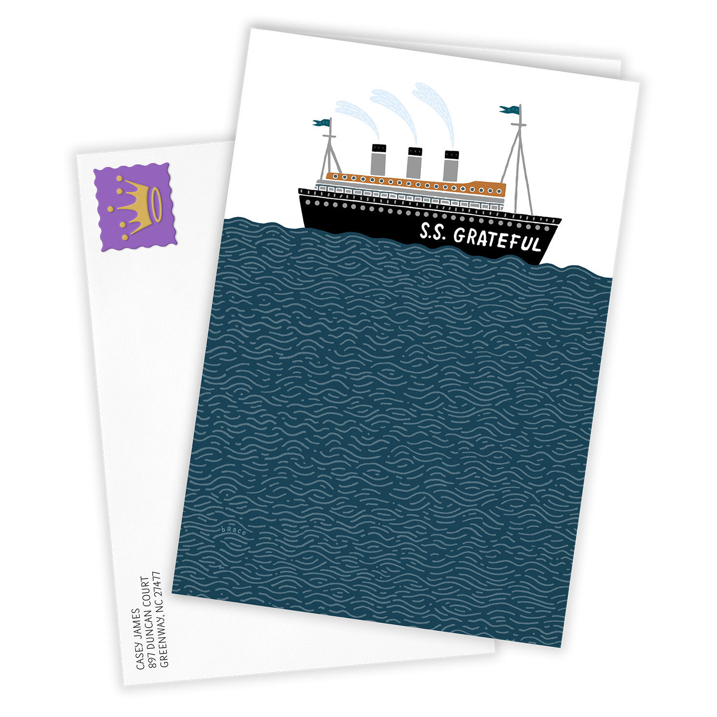 Ship S.S. Grateful Thank-You Photo Card, , large image number 2