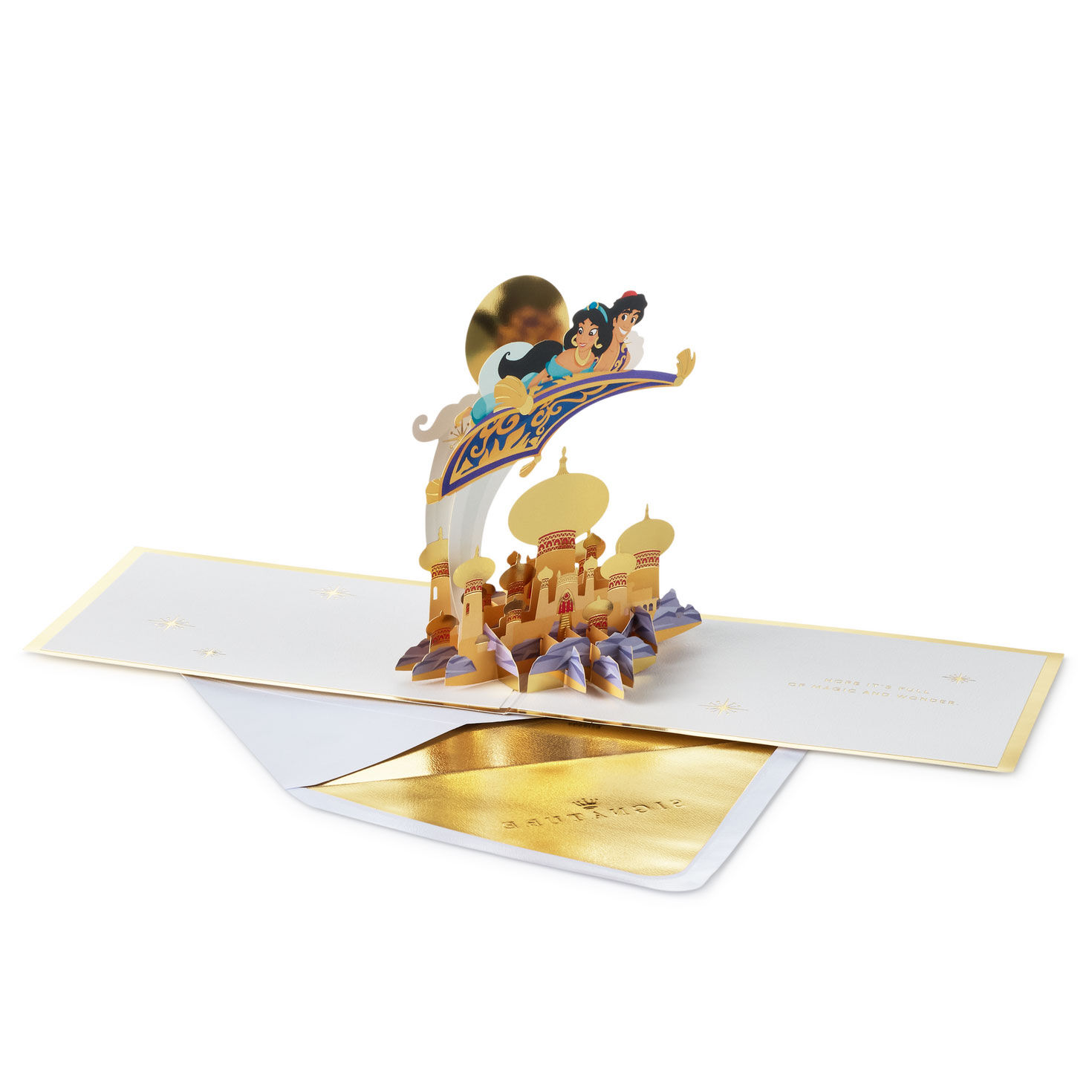 Disney Aladdin and Jasmine Magic Carpet Card Pop-up Card with Envelope image number 2