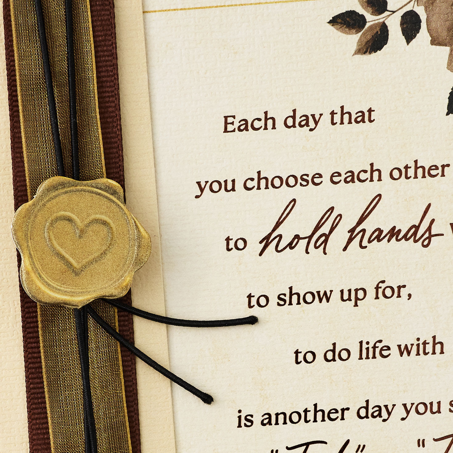 Ribbon and Seal Anniversary Card for Couple Card Front Detail image number 4