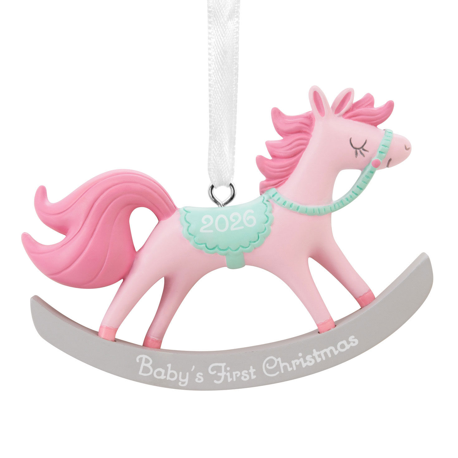 Baby Girl's First Christmas Rocking Horse 2026 Hallmark Ornament