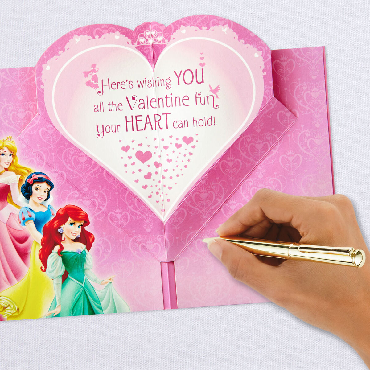 Disney Princesses Pop Up Musical Valentine's Day Card Greeting Cards