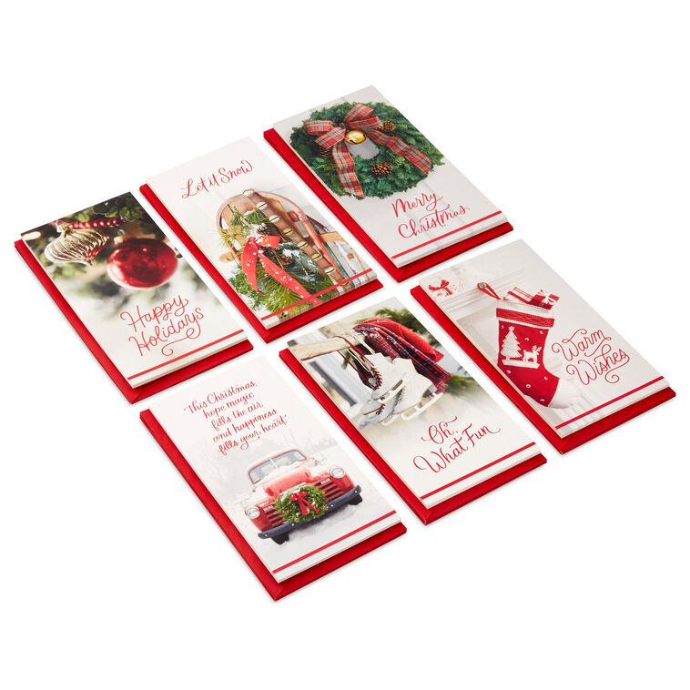 Holiday Fun Assorted Money Holder Boxed Christmas Cards, Pack of 36