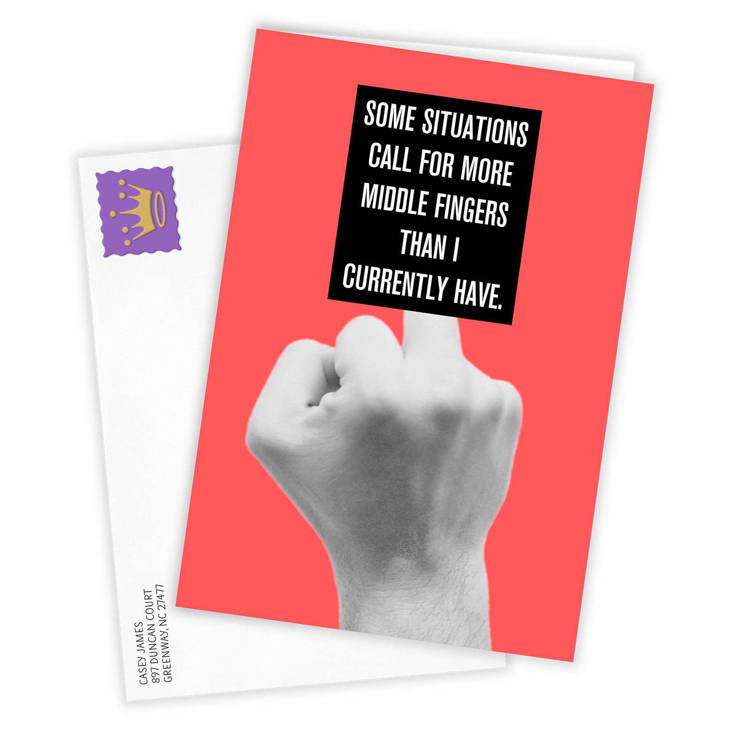 Middle Finger Situation Funny Custom Card, , large image number 2
