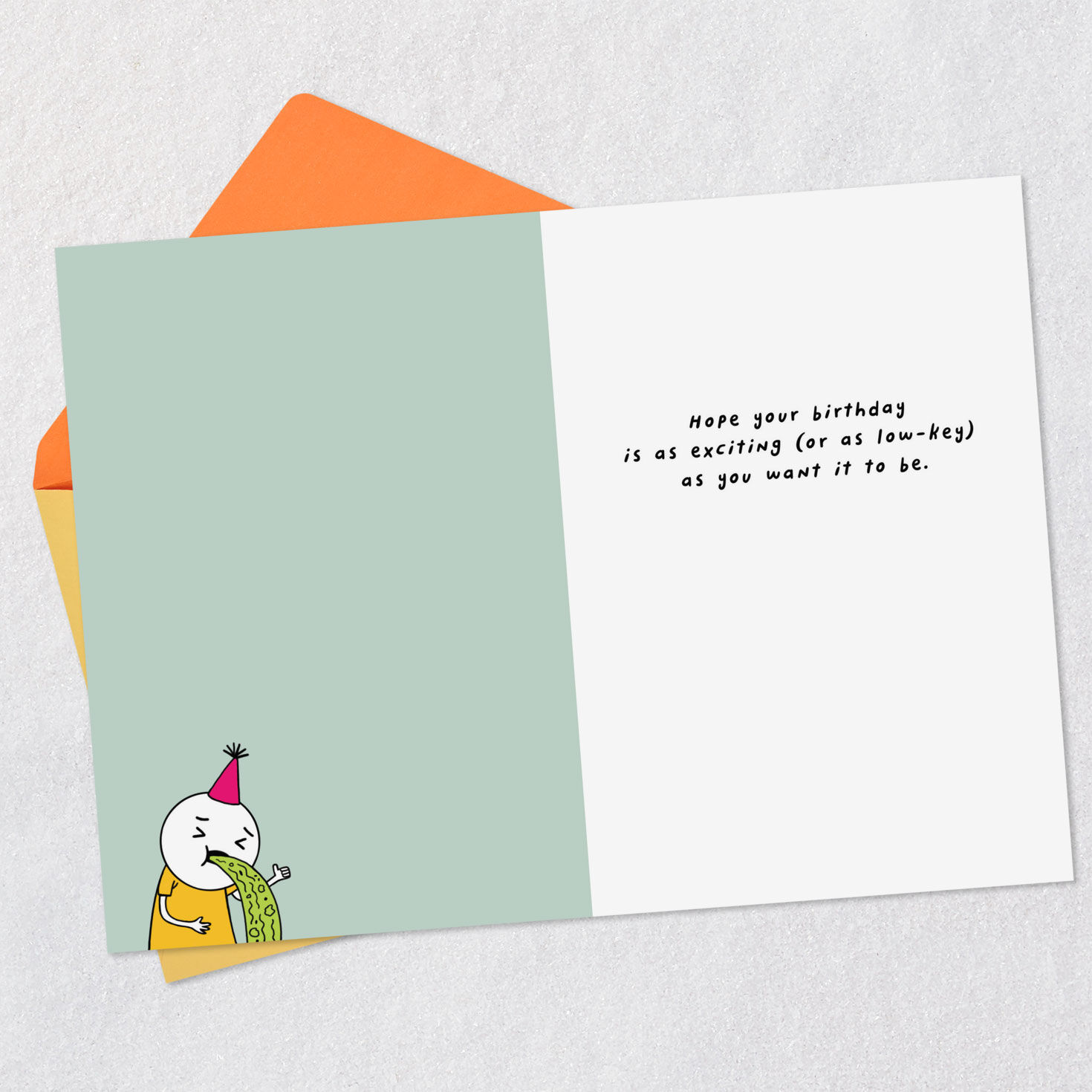 Social Anxiety Funny Birthday Card Open card with envelope image number 3