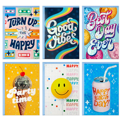 Energetic and Fun Assorted Birthday Cards, Pack of 36, 