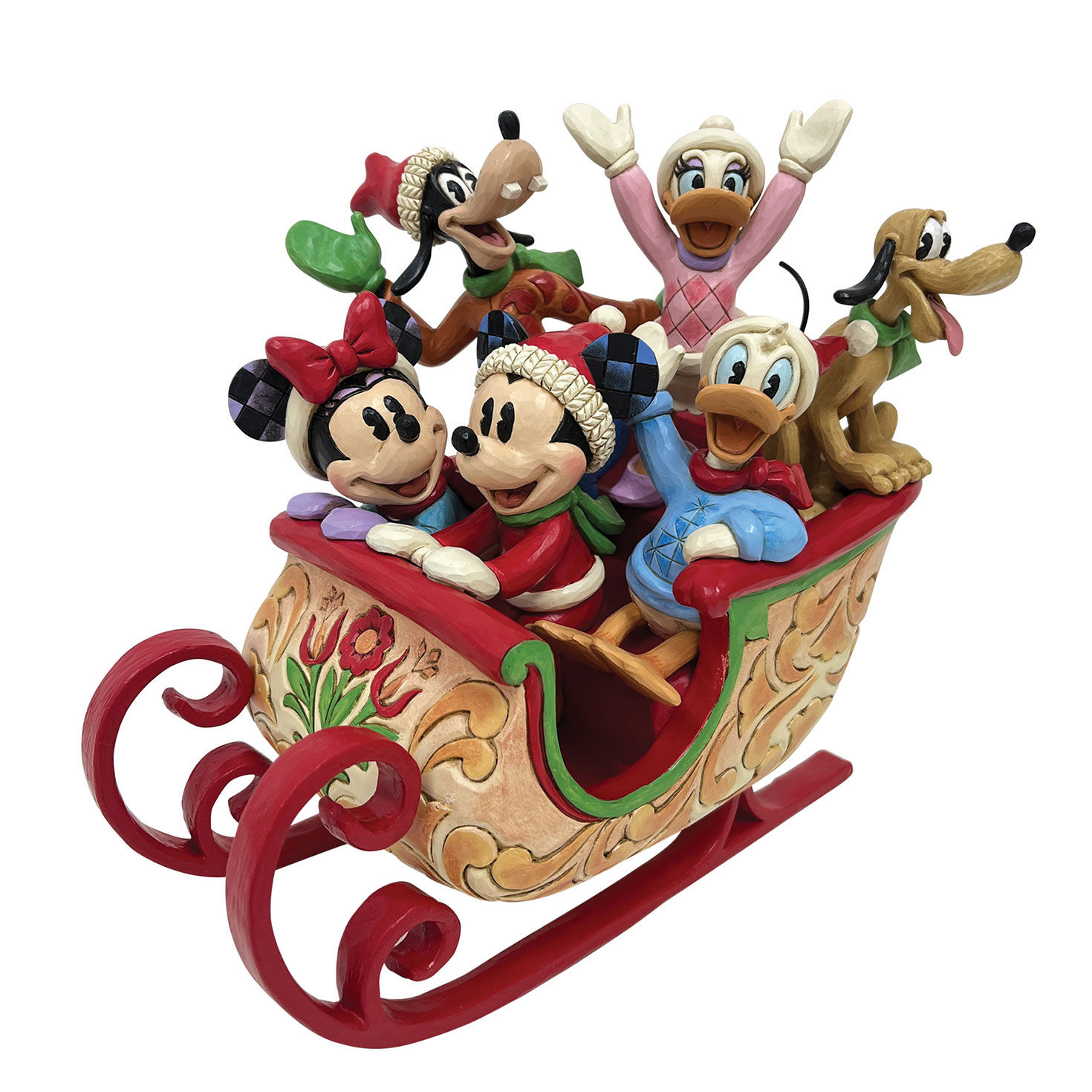 JIM SHORE ミッキー　クリスマス Jim Shore Mickey Mouse and Friends Sleigh Ride Figurine, 8
