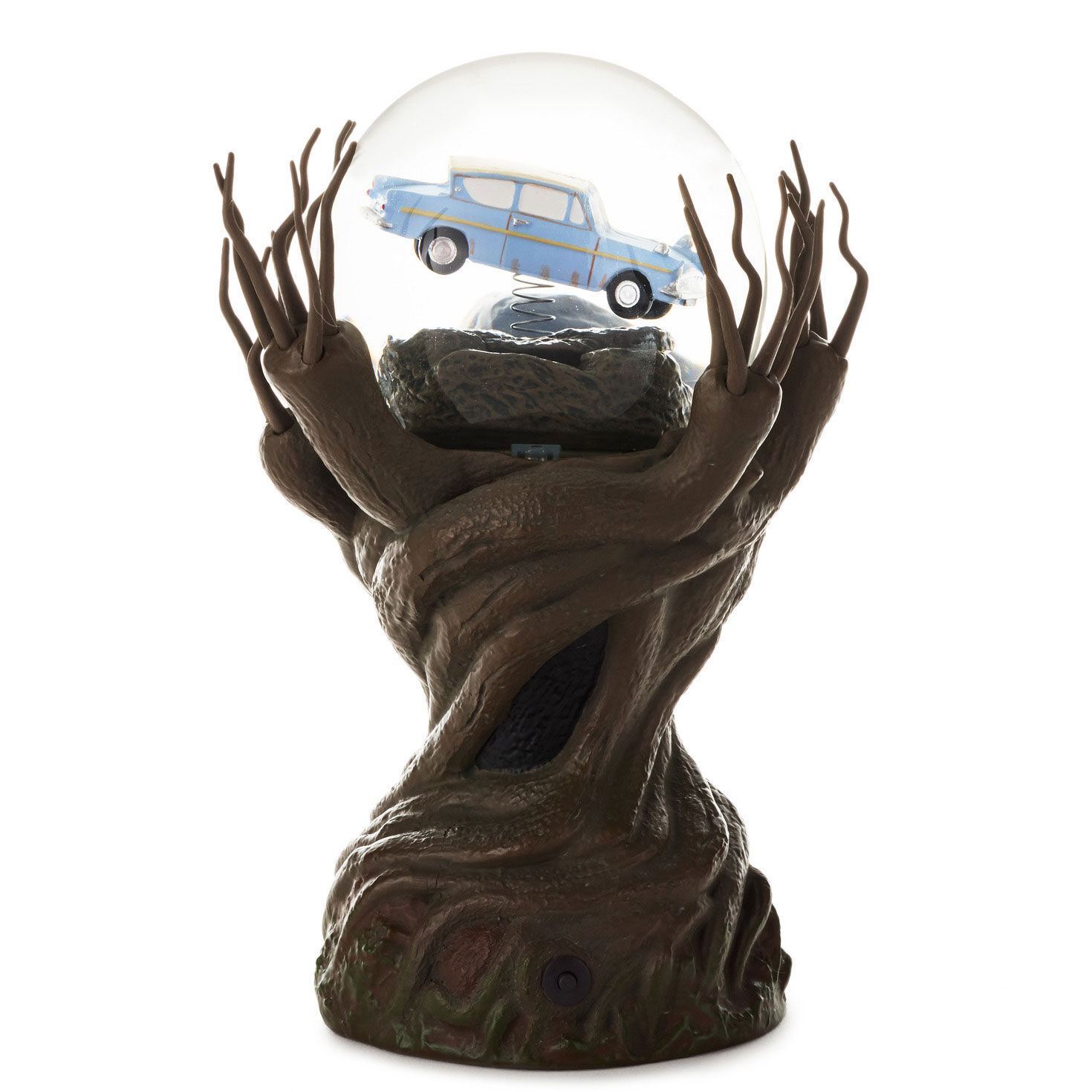 Harry Potter Car in Whomping Willow Tree Snow Globe Front without glitter image number 2