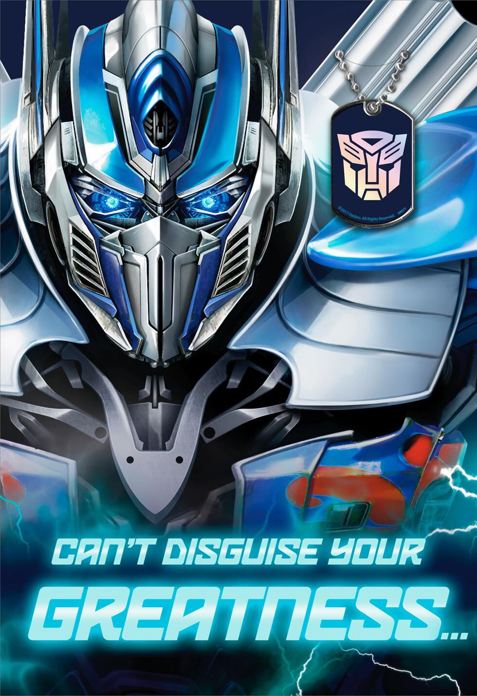 Transformers: The Last Knight Birthday Card With Dog Tag