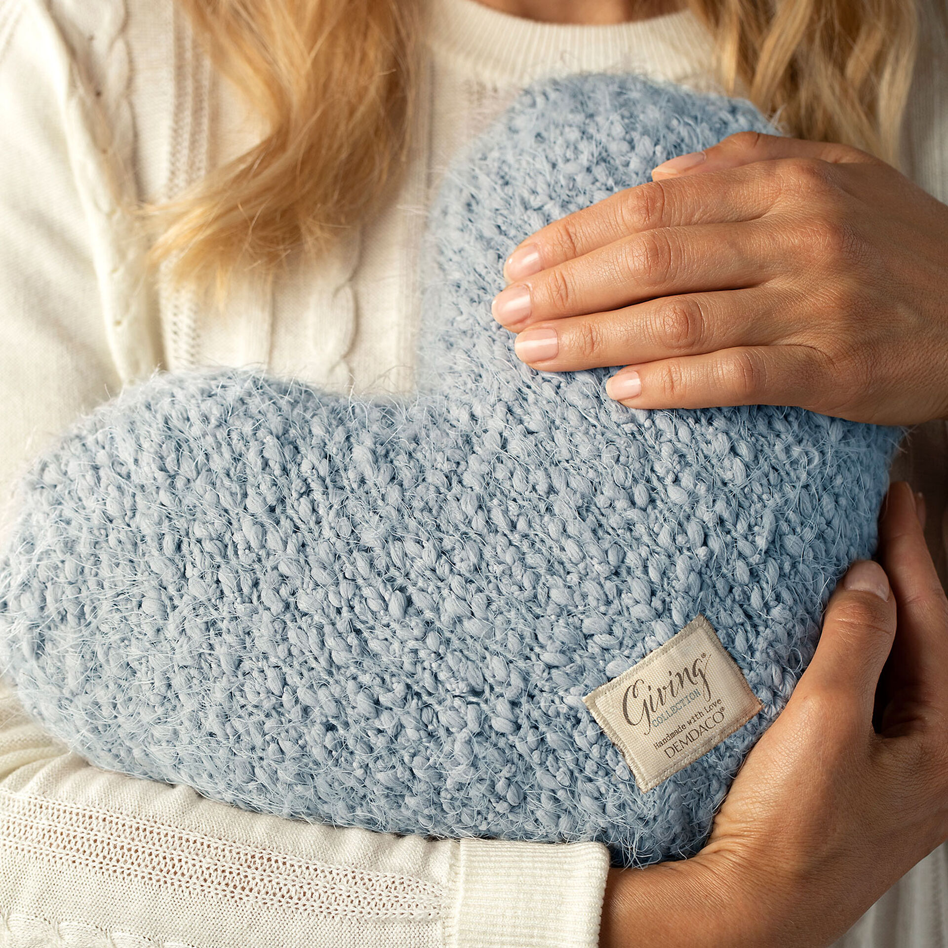 Demdaco Soft Blue Giving Heart Pillow Pillows & Blankets Hallmark