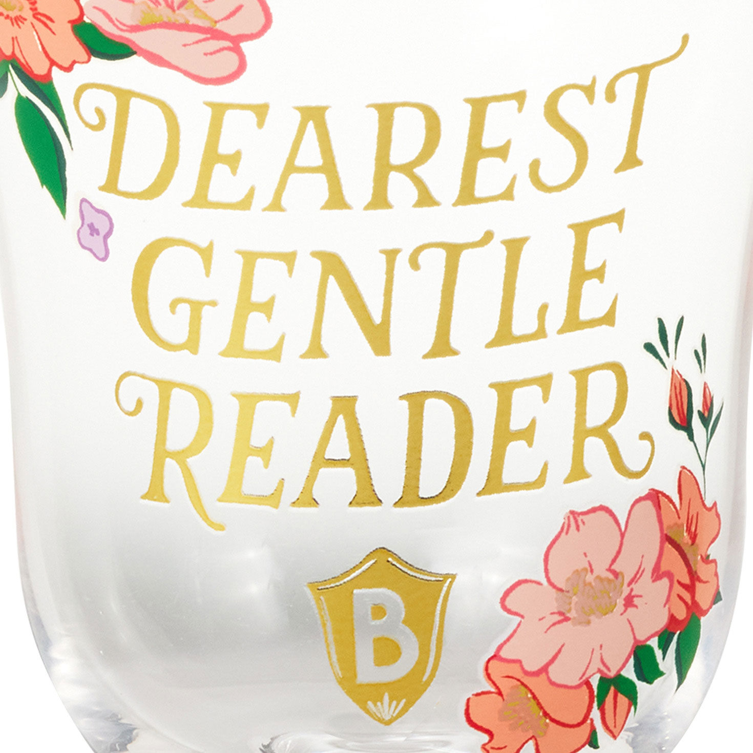 Bridgerton Floral-Patterned Glass Goblets upclose detail image number 2