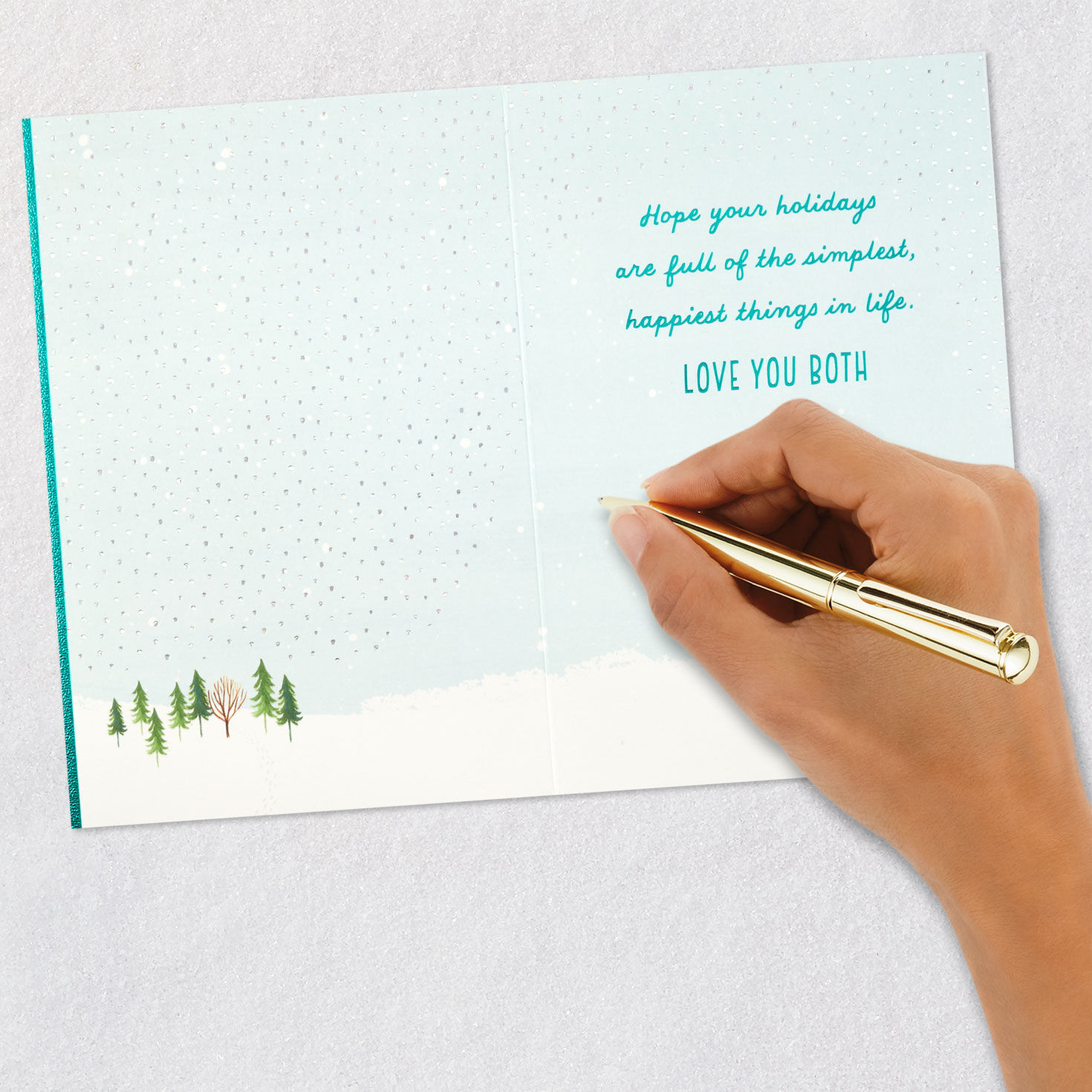 Love You Both Holiday Card for Granddaughter and Husband, , large image number 6