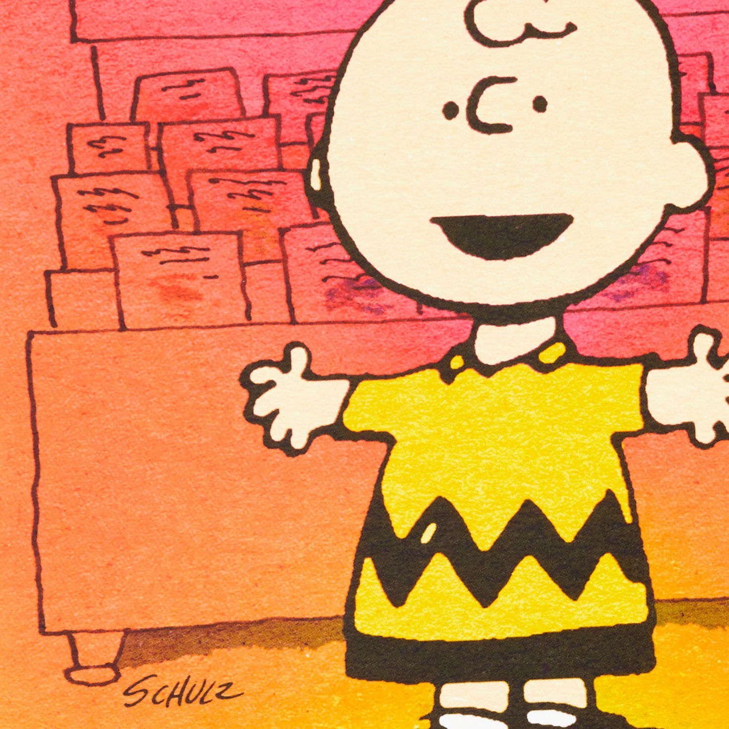 Charlie Brown on Pink Birthday Card and Mini Cards Card Front Detail image number 6