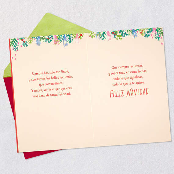 The Woman You Are Spanish-Language Christmas Card for Granddaughter, , large image number 4