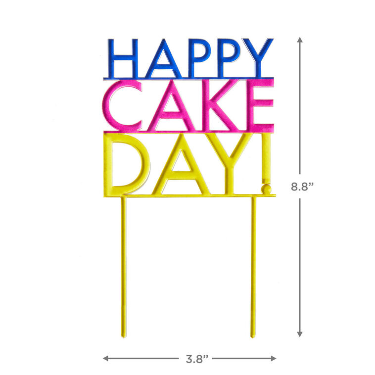Cake Day Vibrant Lettering Birthday Cake Topper - Cake Toppers ...
