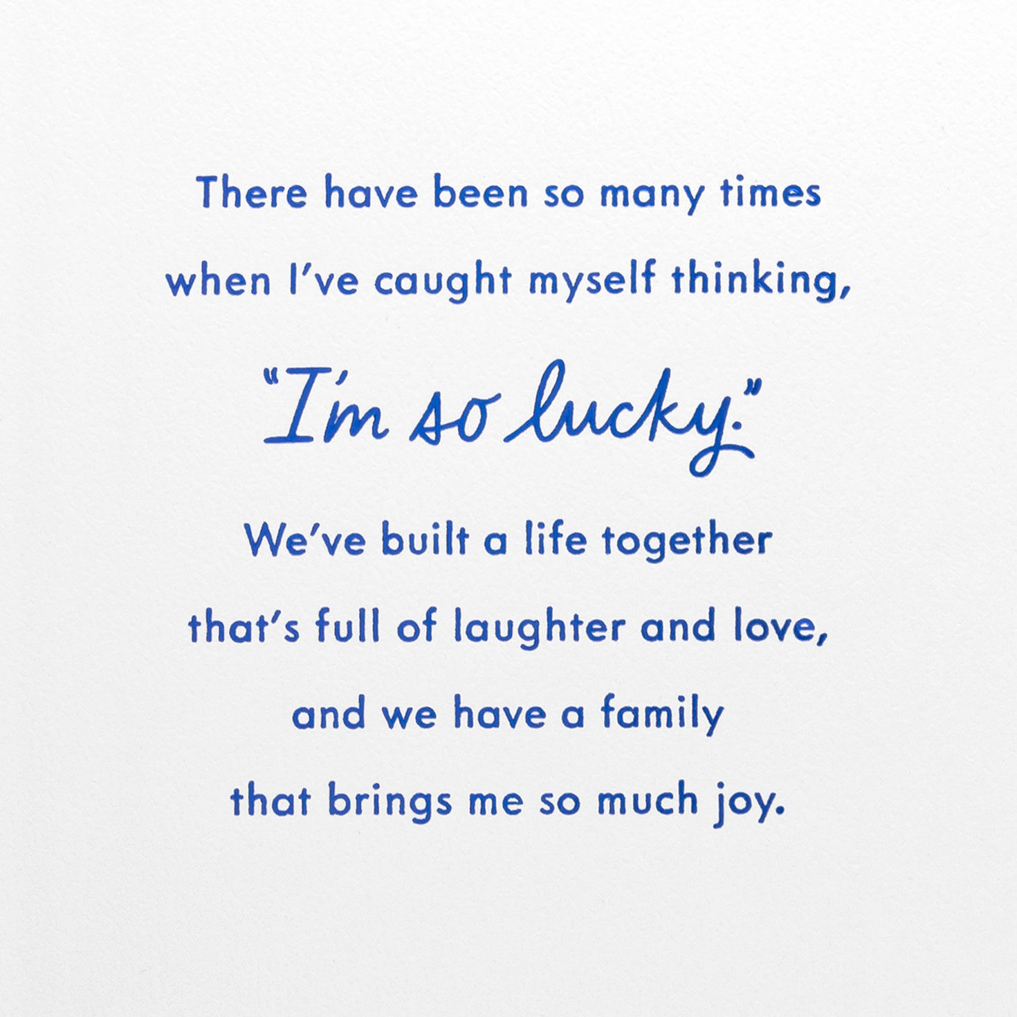 Blue and White Flowers in Vase Wife Anniversary Card sentiment image number 2