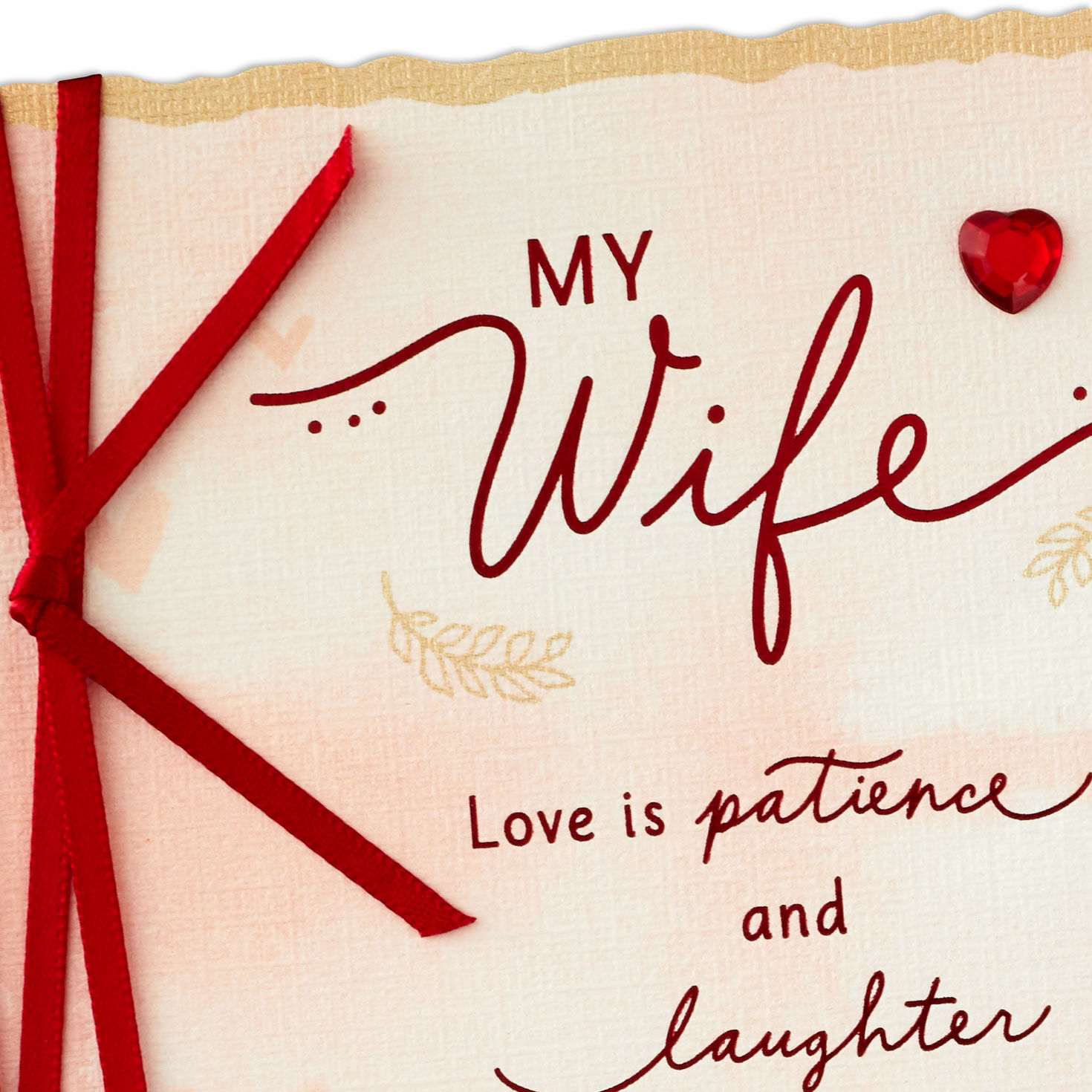 Pink Hearts Wife Valentine's Day Card Card Front Detail image number 5