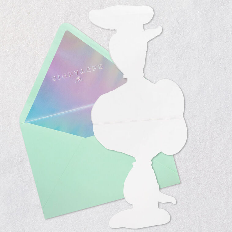 Peanuts 75th Anniversary Felt Snoopy Blank Card Open card with envelope image number 2