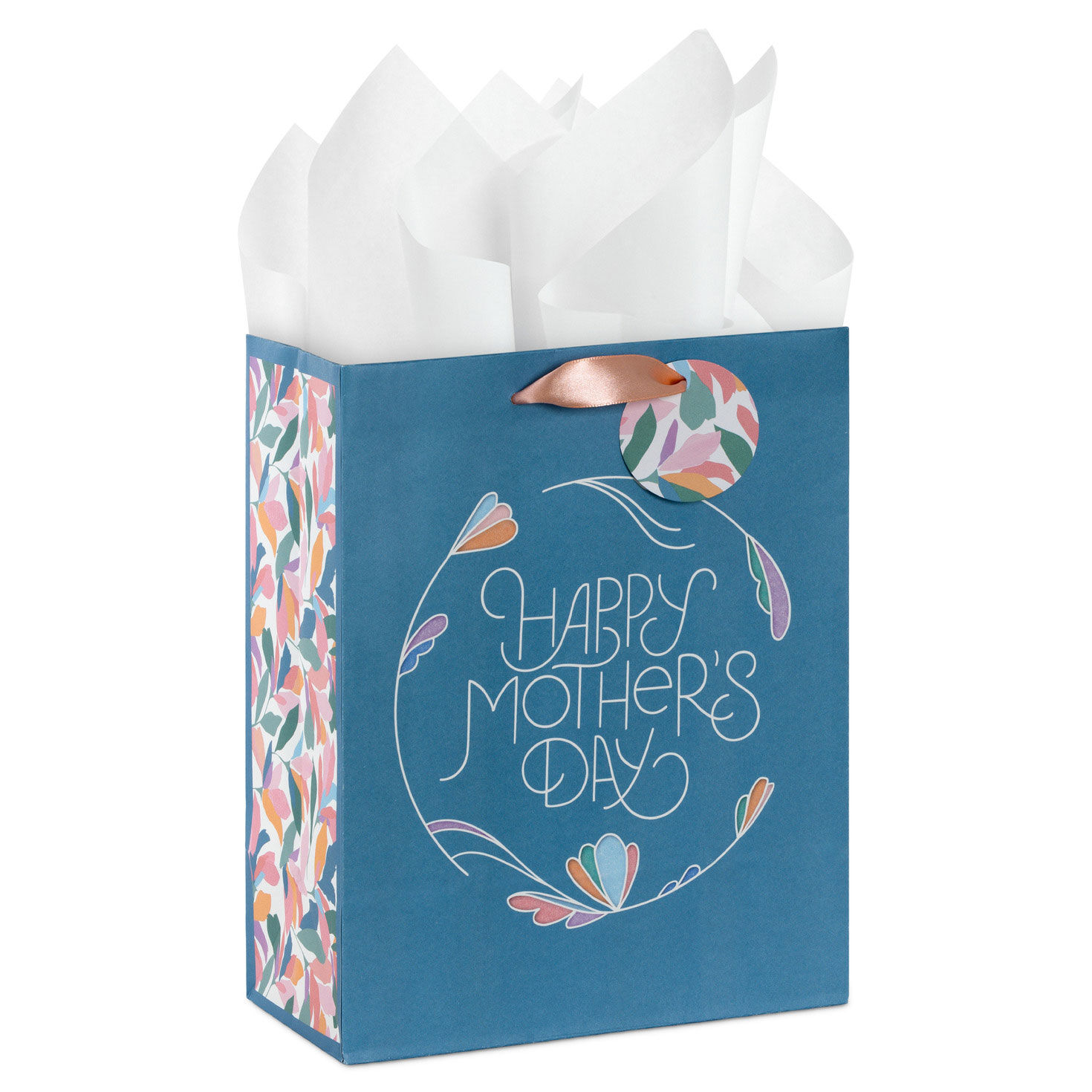 9.6" Happy Mother's Day Blue Floral Medium Gift Bag With Tissue Paper for only USD 6.79 | Hallmark