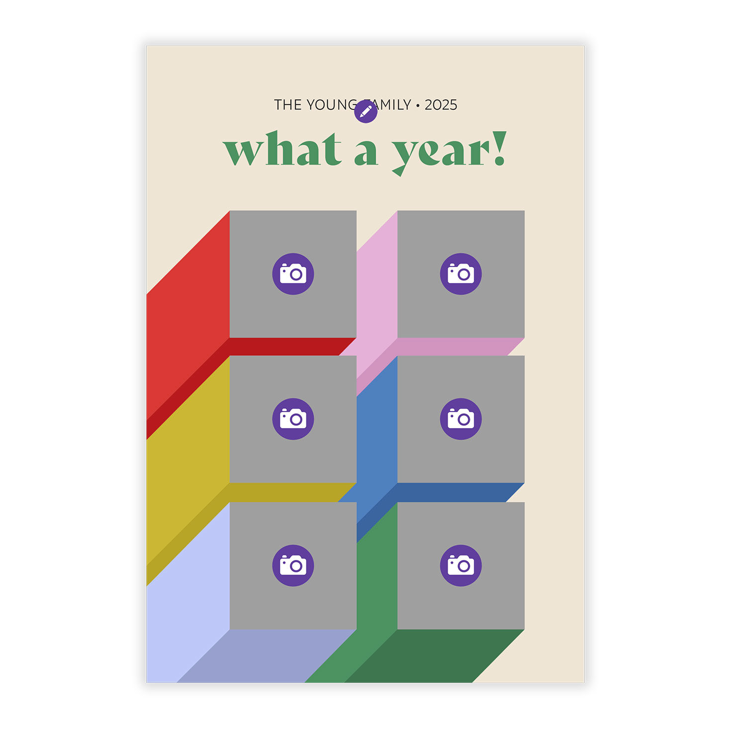 Colorful Shadows Flat Holiday Photo Card  image number 5