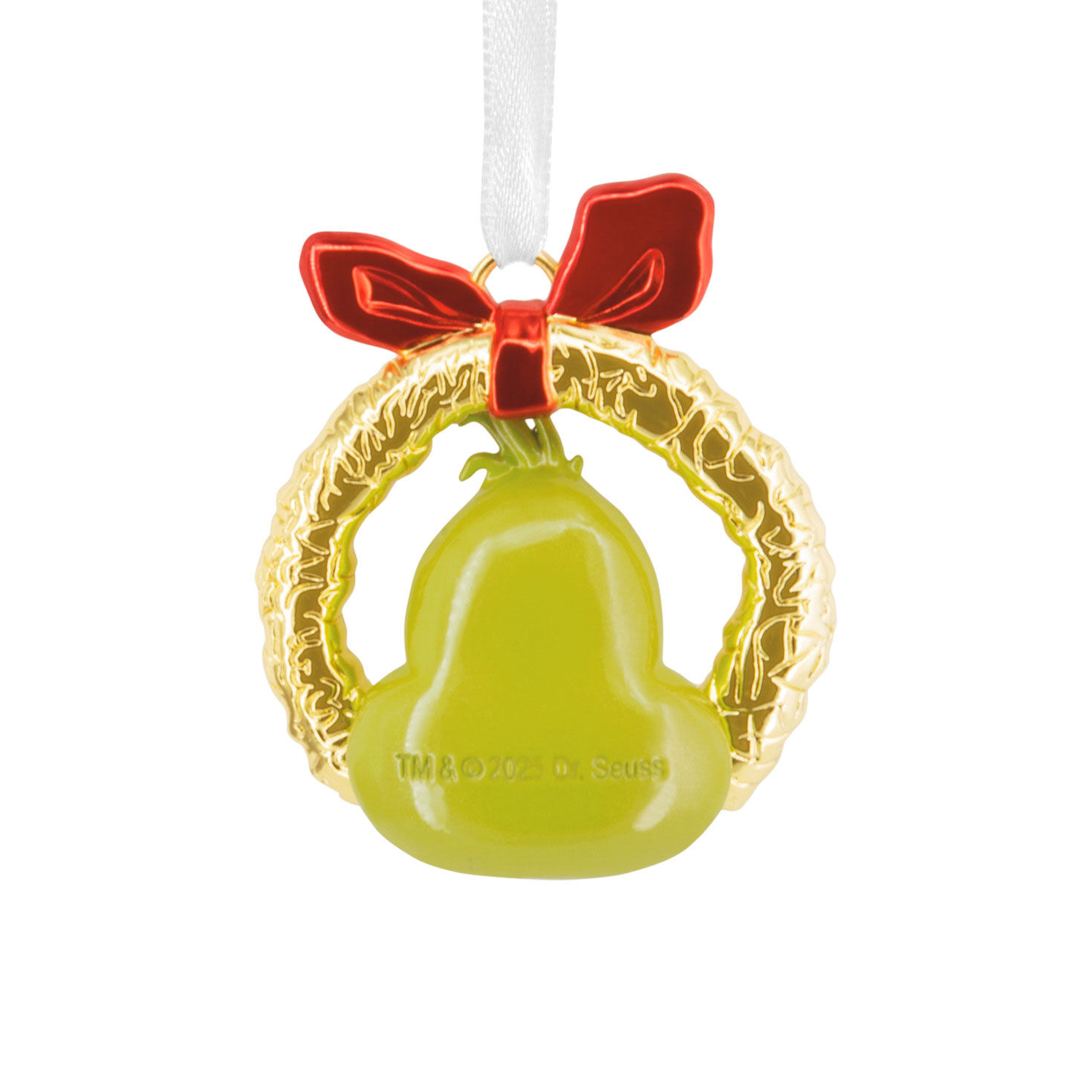 Grinch in Wreath Christmas Ornament back image number 6