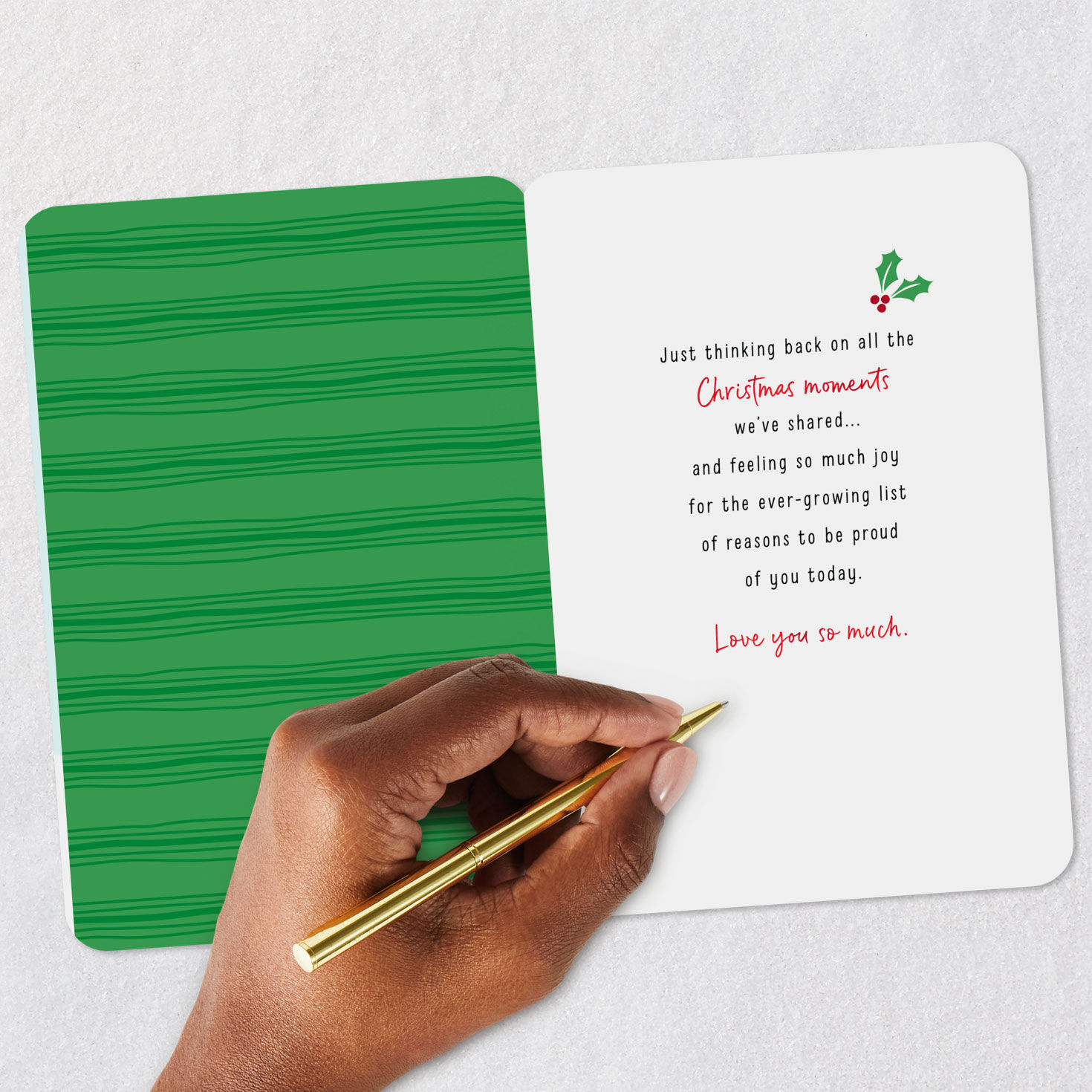 Boy and Snowman Christmas Card for Grandson signing card image number 6