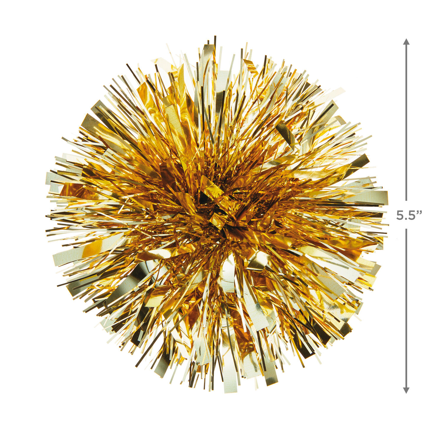 5.5" Gold Metallic Pom-Pom Gift Bow, Gold, large image number 2