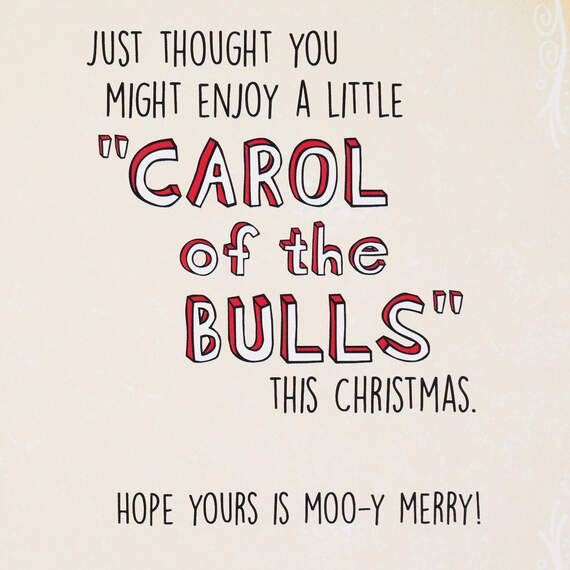 Carol of the Bulls Funny Musical Christmas Card With Light, , large image number 2