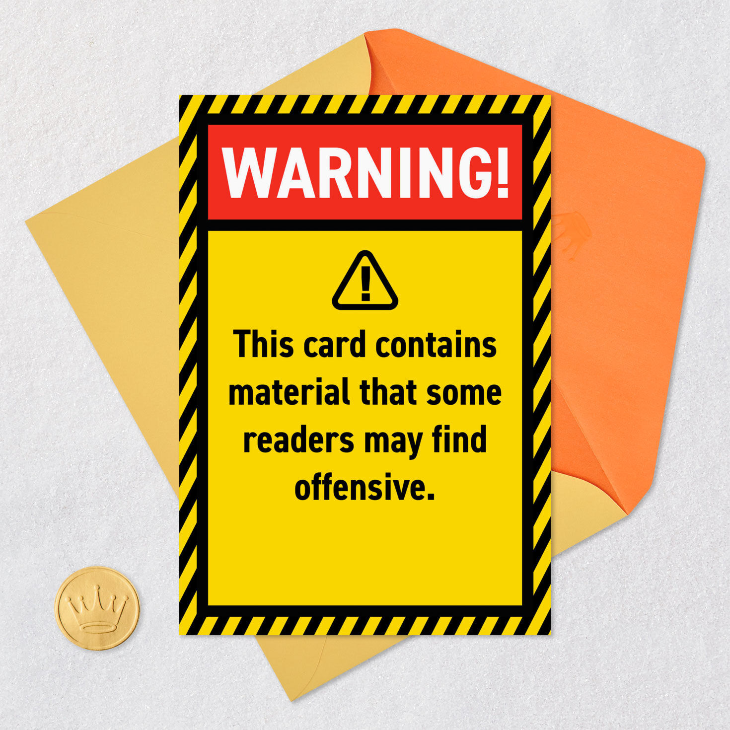 Warning Sign Funny Birthday Card Card Front with Envelope and Gold Seal image number 5