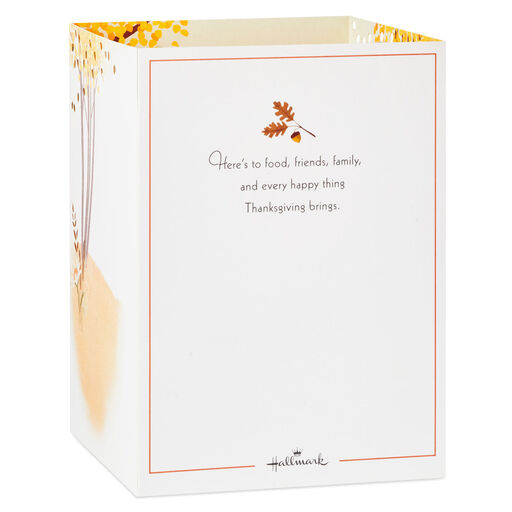 Fall Leaves and Flowers 3D Pop-Up Thanksgiving Card, 