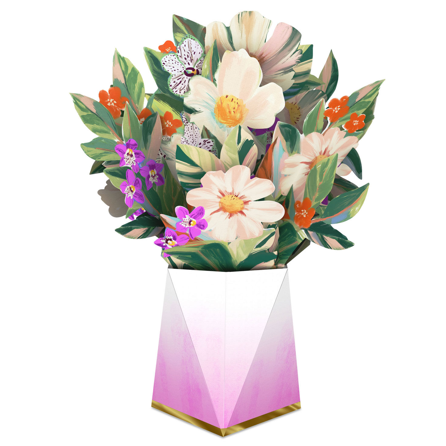 Vibrant 3D Flower Bouquet Mother's Day Card card back image number 2