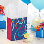 Colorful Loops on Blue Medium Gift Bag in use image number 2