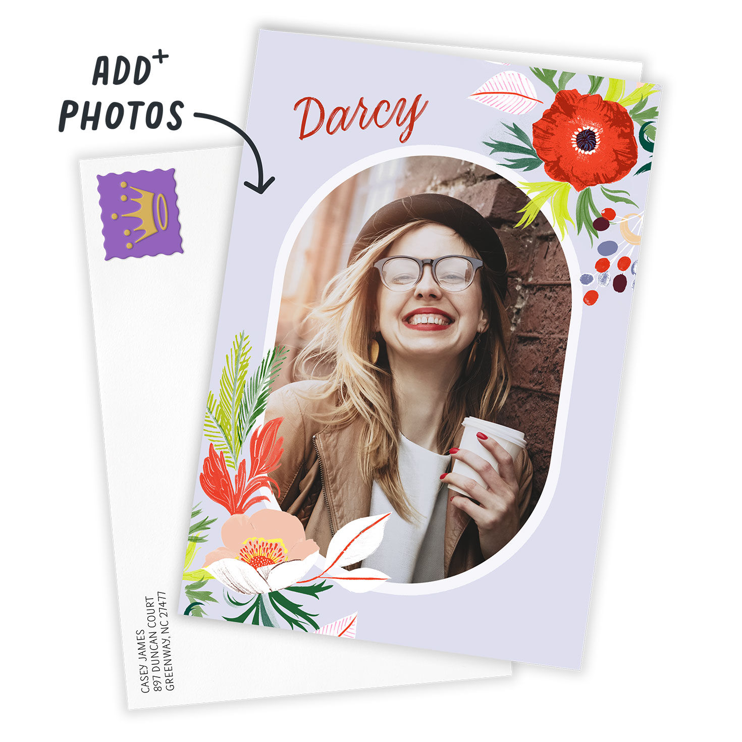 Bright Flowers and Oval Frame Folded Photo Card  image number 2