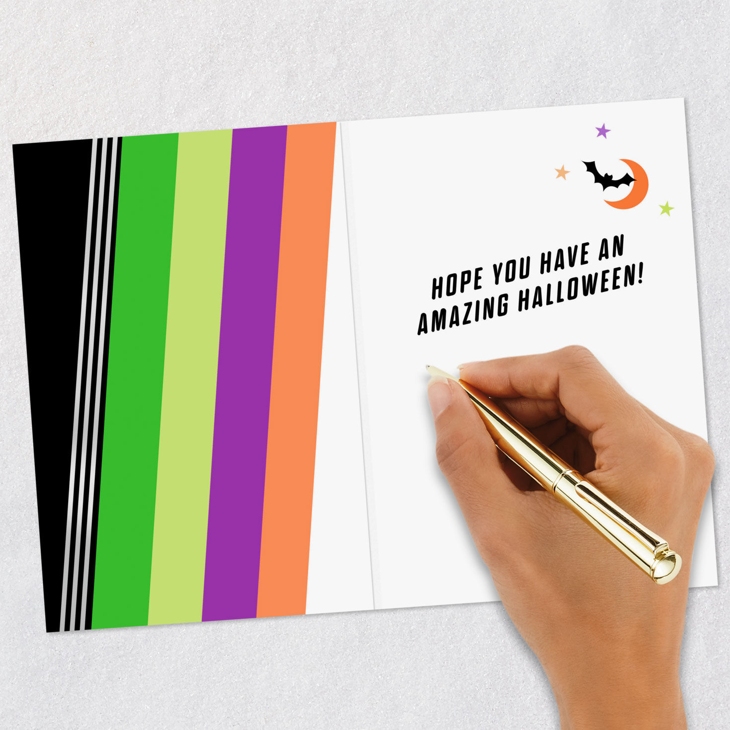 Retro Rainbow Lettering Halloween Card for Kid Signing card image number 6