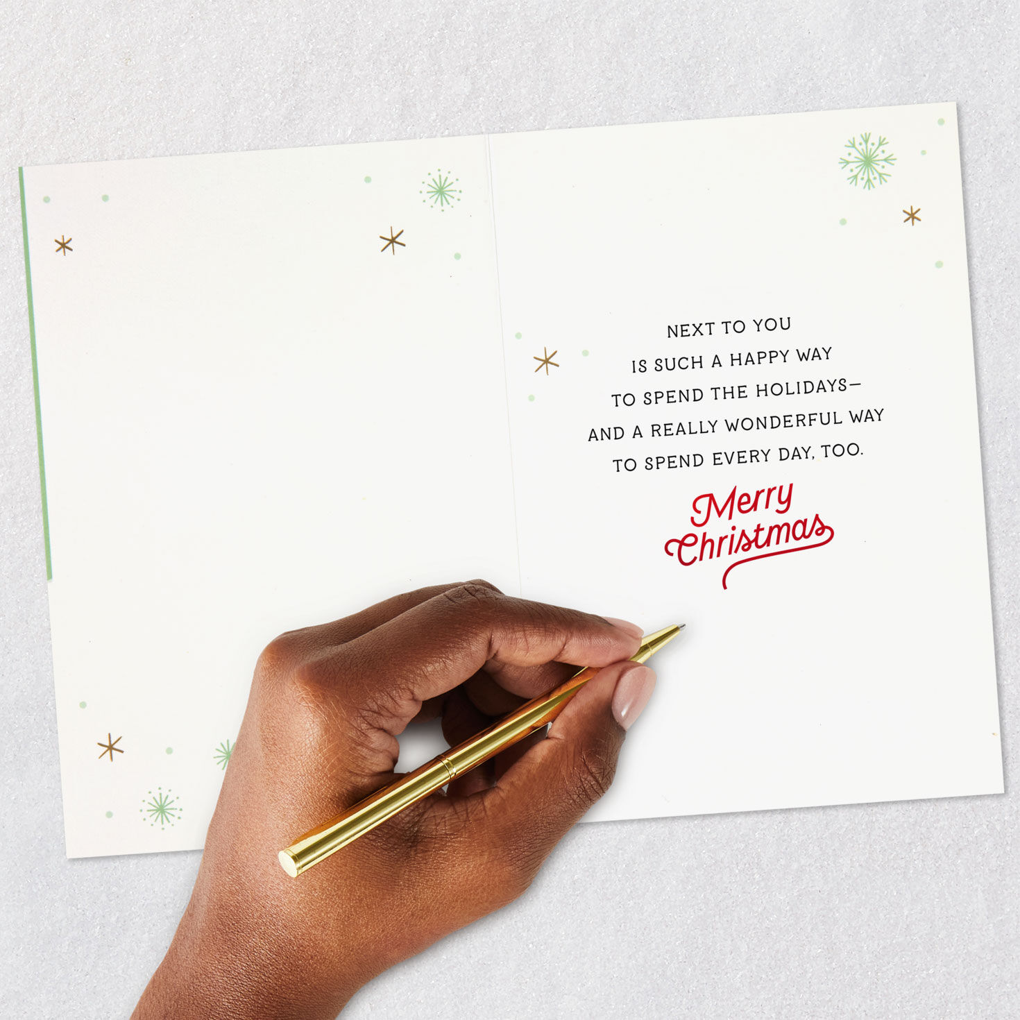 Cute Dogs Under Mistletoe Romantic Christmas Card Signing card image number 7