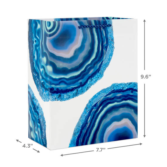 9.6" Blue Geodes on White Medium Gift Bag, , large image number 3