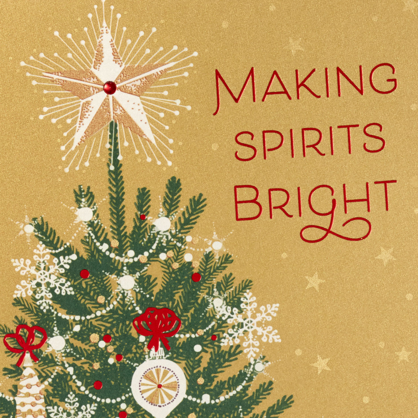 Christmas Tree on Gold Boxed Christmas Cards, Pack of 16 for only USD 15.49 | Hallmark