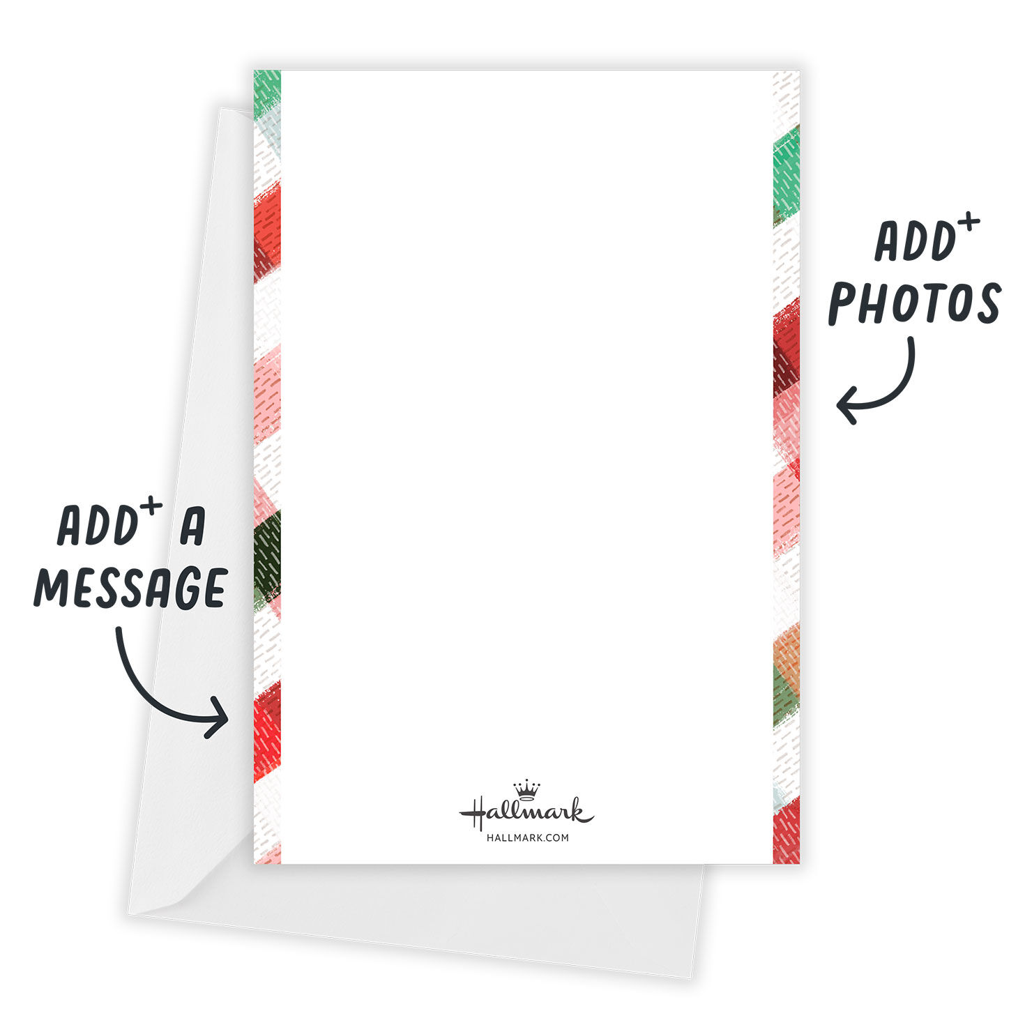 Festive Plaid Border Flat Christmas Photo Card, , large image number 2