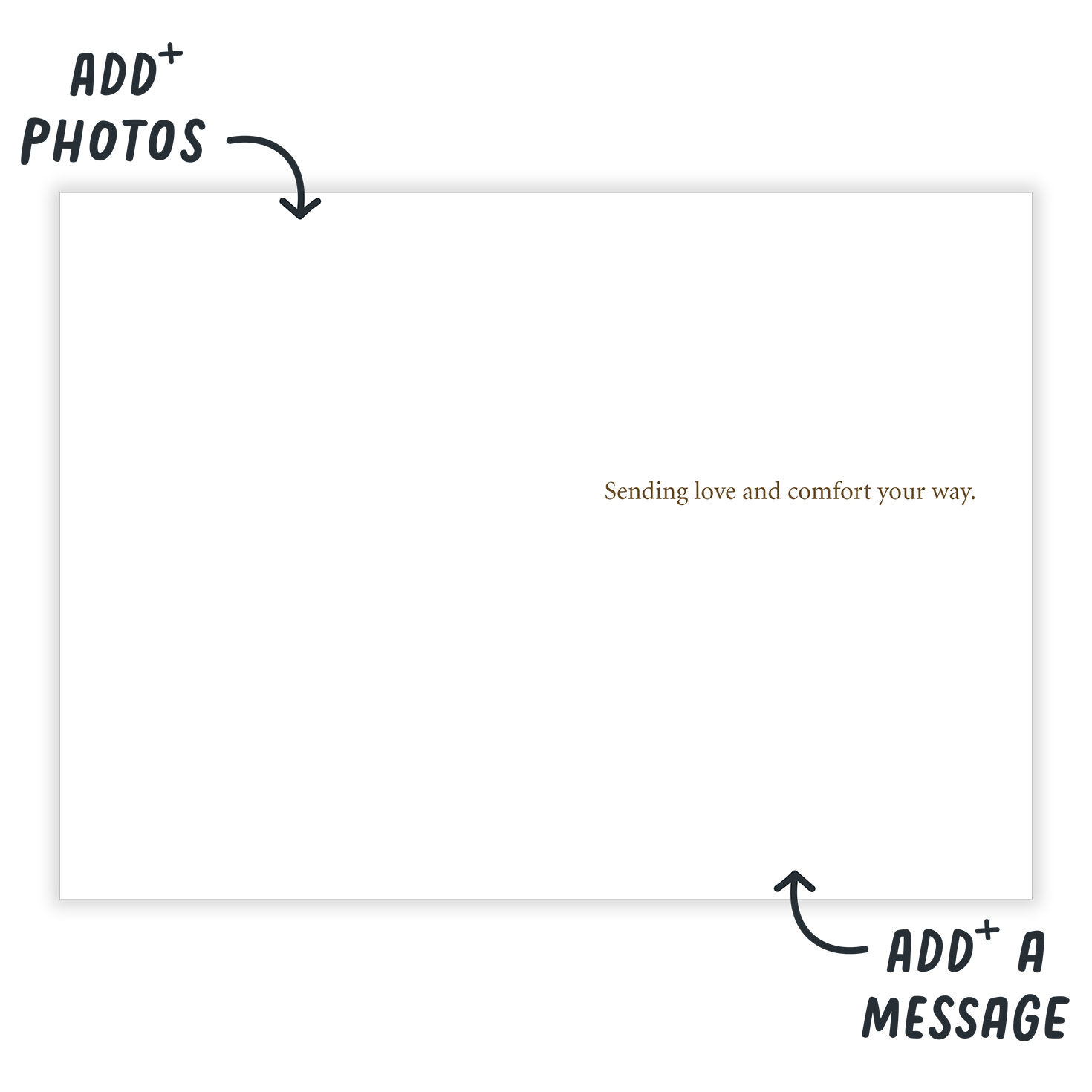 Watercolor Leaves Personalized Sympathy Card Open Card indicating personalization image number 3