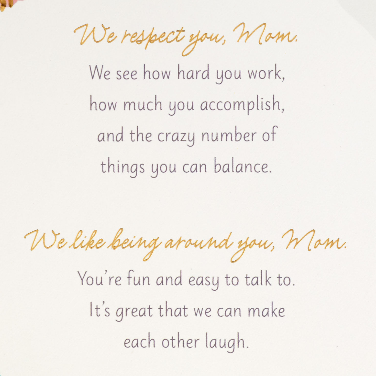 Love and Respect Mother's Day Card for Mom From All, , large image number 2