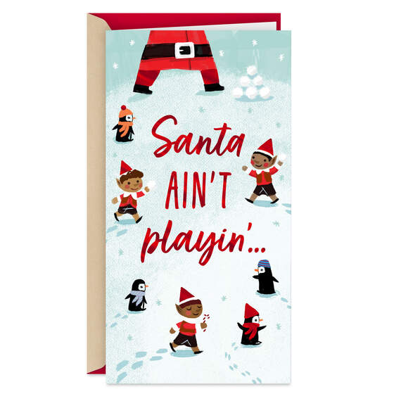 Santa's Payin' Funny Money Holder Christmas Card