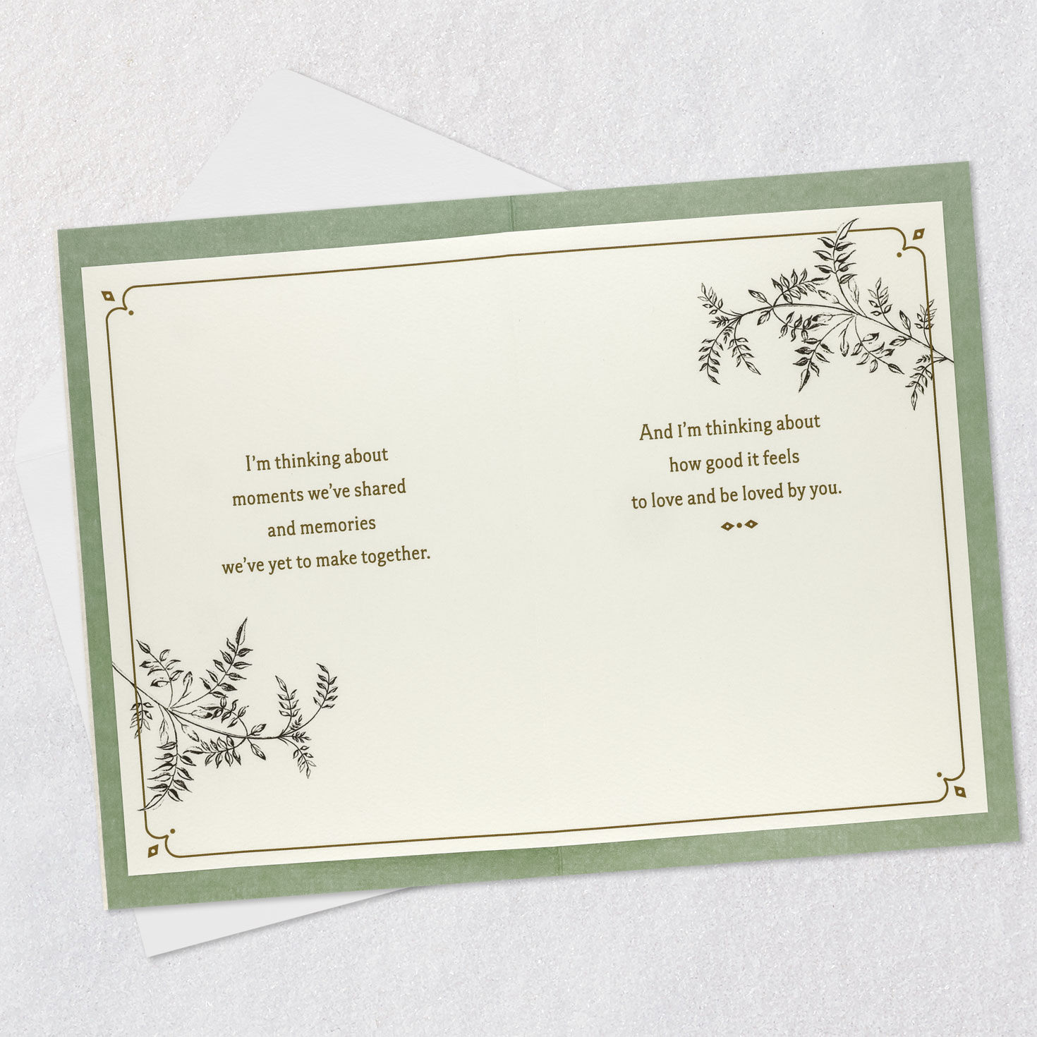 Birds on Branch Romantic Sweetest Day Card Open card with envelope image number 4