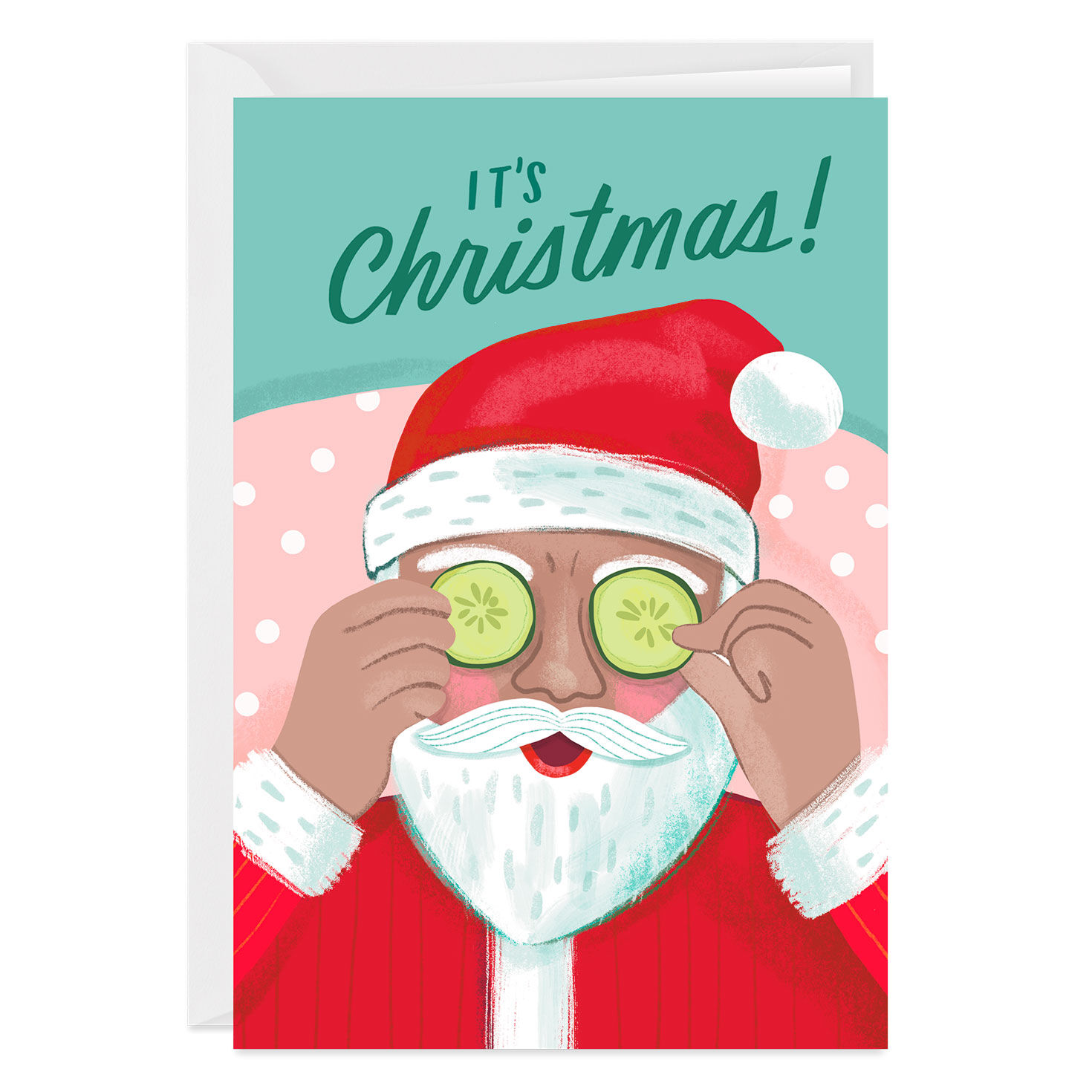 Santa Self-Care Funny Custom Christmas Card