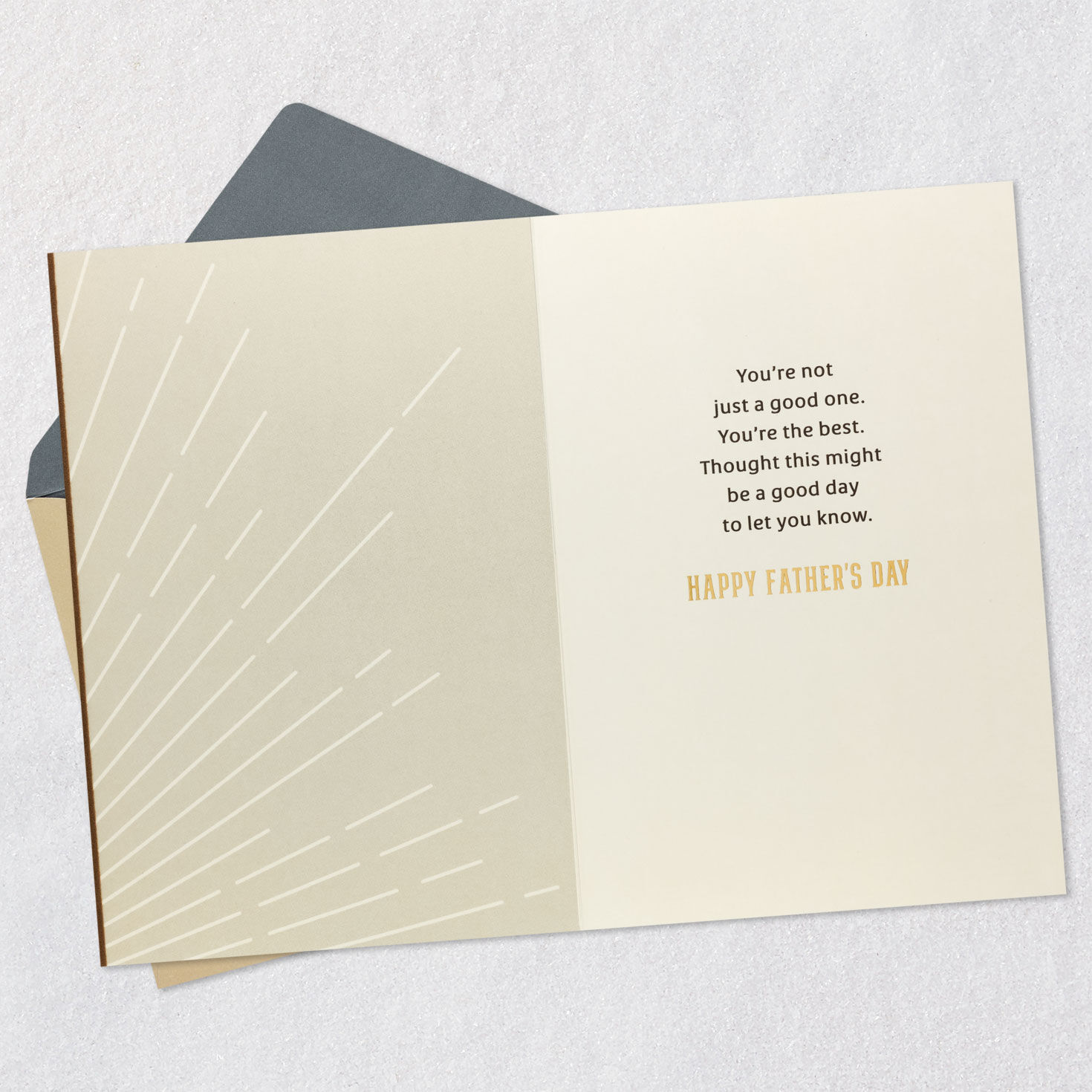 Gold Trophy Father's Day Card Open card with envelope image number 3