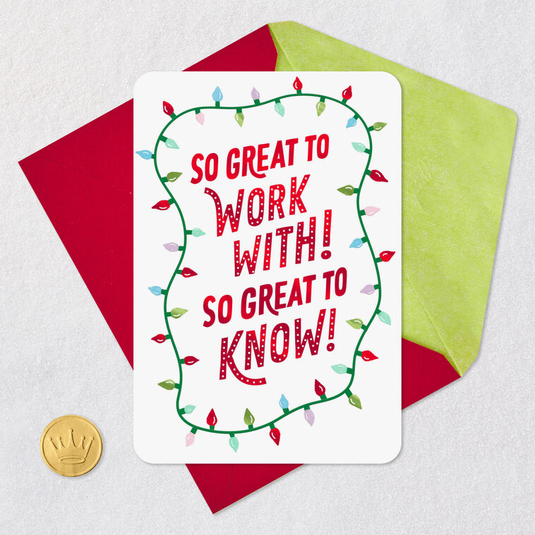 String of Lights Admin Appreciation Christmas Card Card Front with Envelope and Gold Seal image number 5