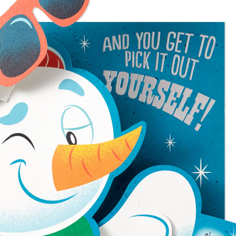 Snowman in Sunglasses Pop-Up Christmas Money Card Sentiment image number 3